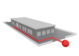 3D insructions for finding place. Created with Vectary