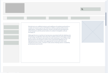 Website wireframe