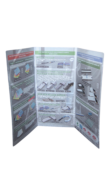 Three sided flyer inside with cleaning products